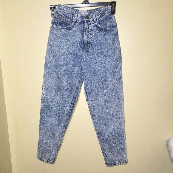 Prezzia Vintage 80s Acid Wash Zipper Jeans 3 24 - Picture 1 of 12